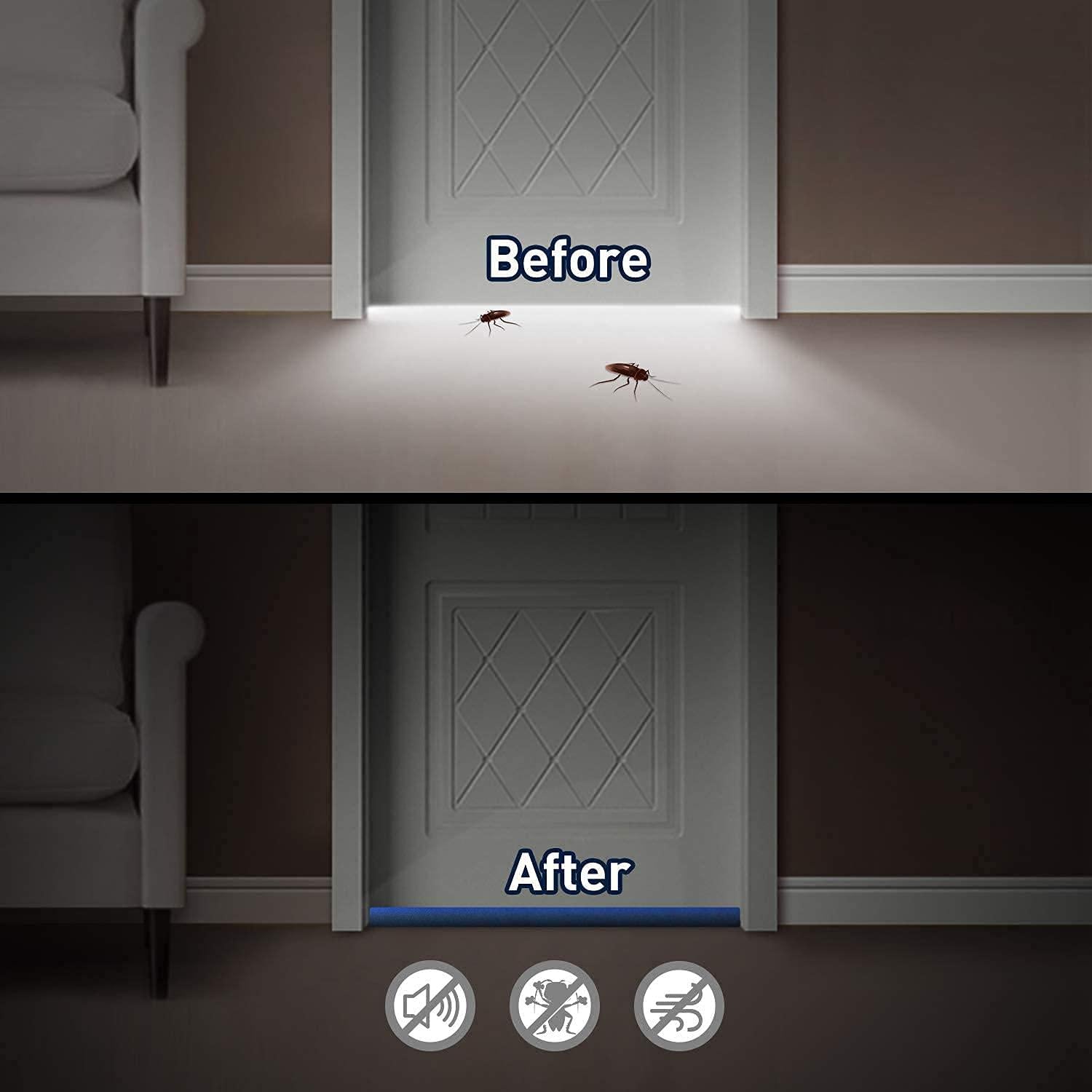 Door Draft Stopper Fabric Gap Sealer (Pack of 2)